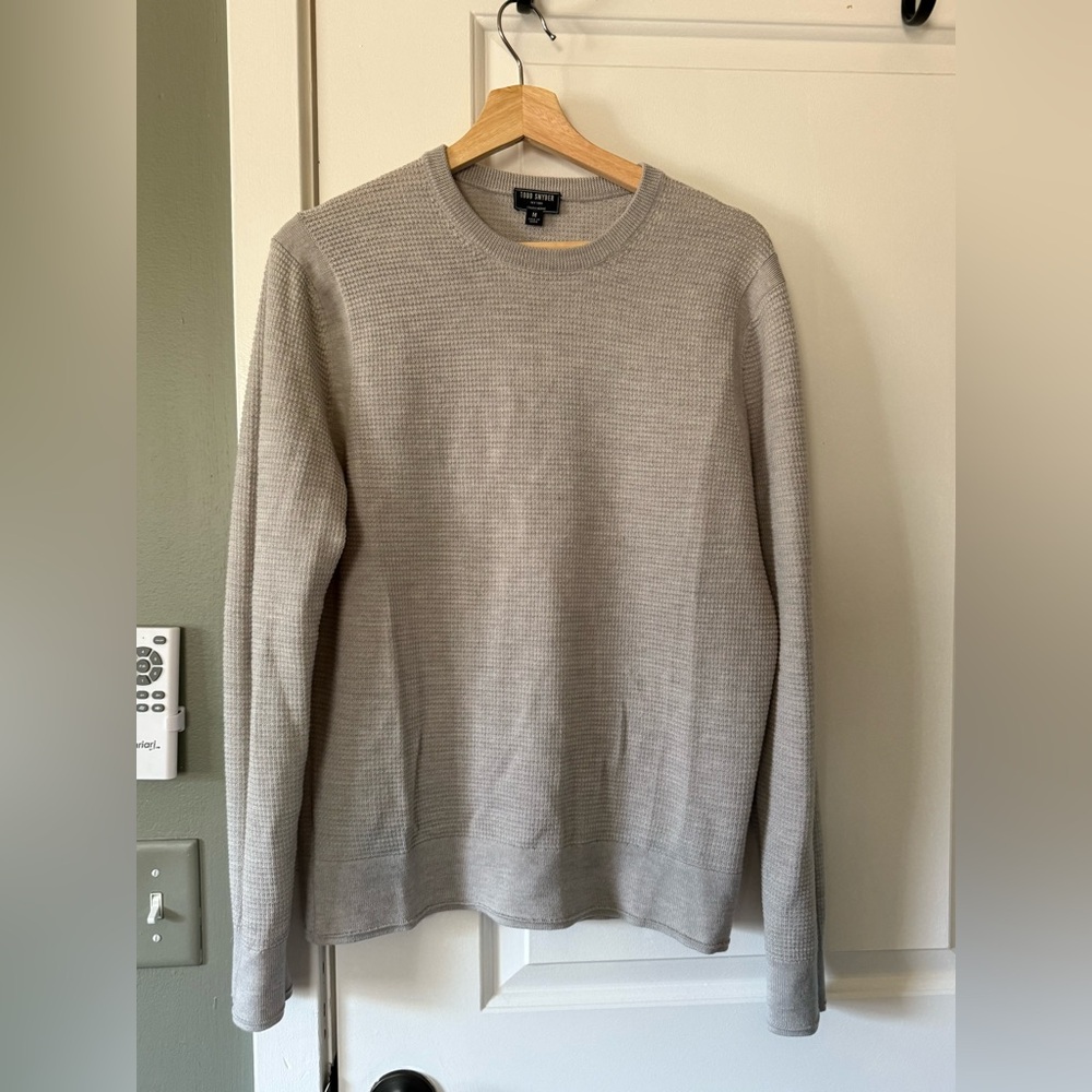 Todd Snyder Italian Merino Waffle Crewneck Men's Green Sweater
